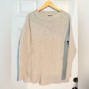 J. Crew Cream Cable Knit Crew Neck Sweater